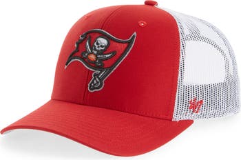 47 Men's '47 Red/White Tampa Bay Buccaneers Trucker Snapback Hat 