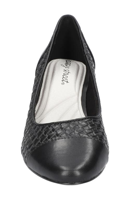 Shop Easy Street Wes Cap Toe Pump In Black Woven Embossed