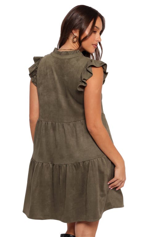 Petal And Pup Petal & Pup Alyx Faux Suede Minidress In Green