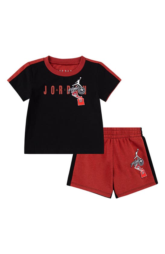 Shop Jordan Air  Patch T-shirt & Shorts Set In Dune Red