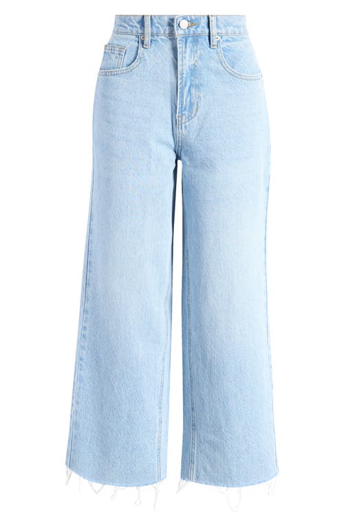 Shop Pacsun Raw Hem Crop Wide Leg Jeans In Corina Medium Wash