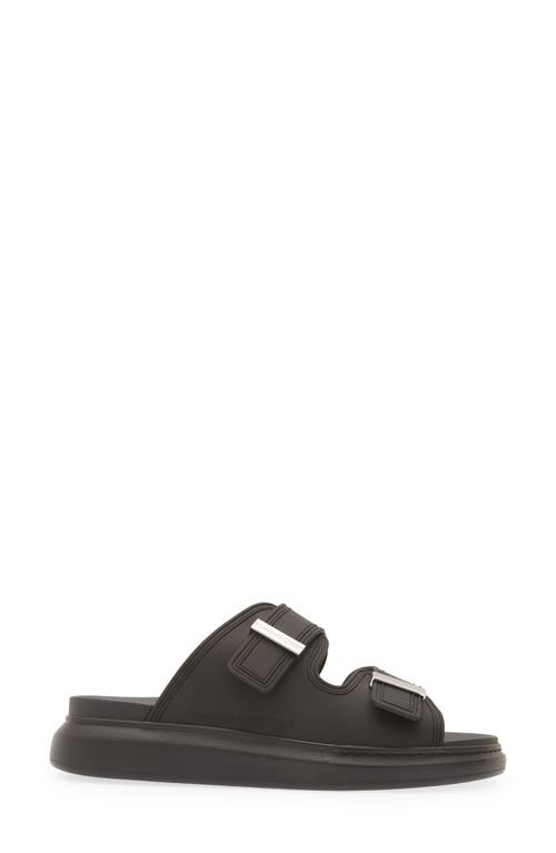 Shop Alexander Mcqueen Oversize Slide Sandal In Black/silver