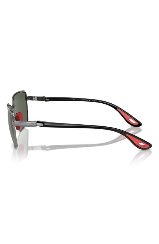 Ray Ban X Ferrari Scuderia 58mm Square Sunglasses In Dark Green