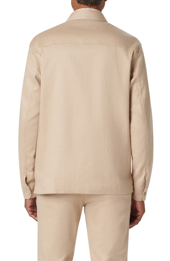 Shop Bugatchi Linen & Cotton Button-up Shirt Jacket In Beige