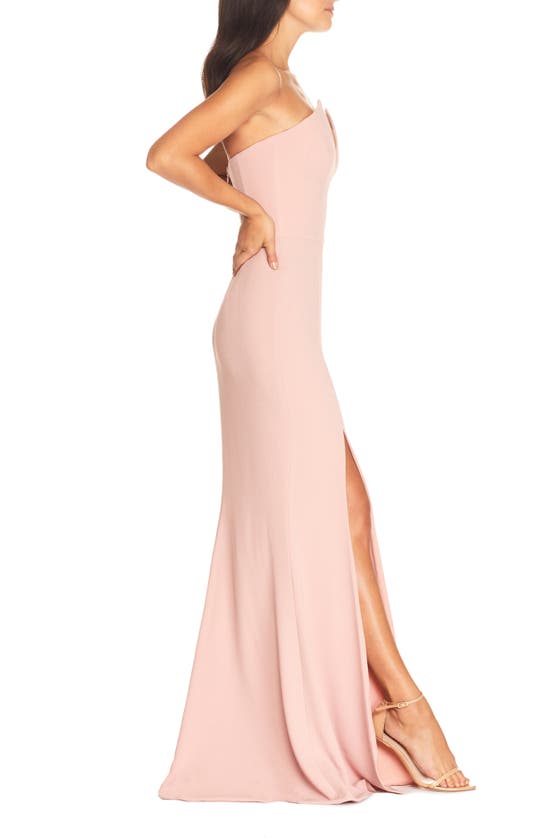 Shop Dress The Population Fernanda Strapless Evening Gown In Blush