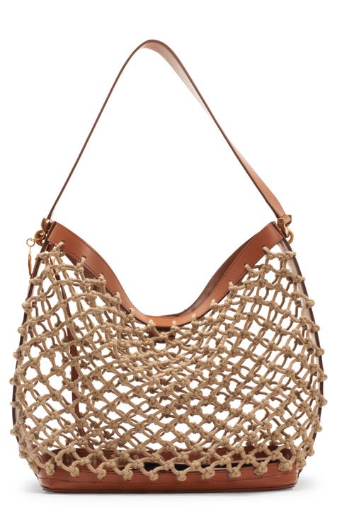 Knotted Rope & Faux Leather Tote