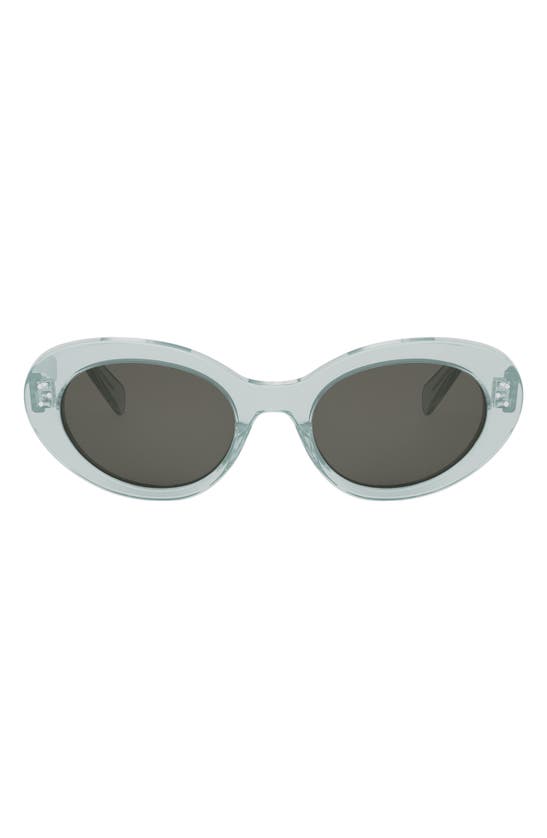 Shop Celine Bold 3 Dots 53mm Cat Eye Sunglasses In Shiny Light Green / Smoke