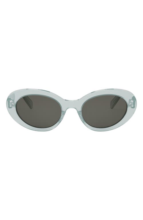 Shop Celine Bold 3 Dots 53mm Cat Eye Sunglasses In Shiny Light Green/smoke