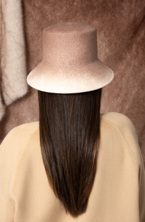 Eugenia Kim Ruby Gradient Asymmetric Bucket Hat In Fawn/ivory