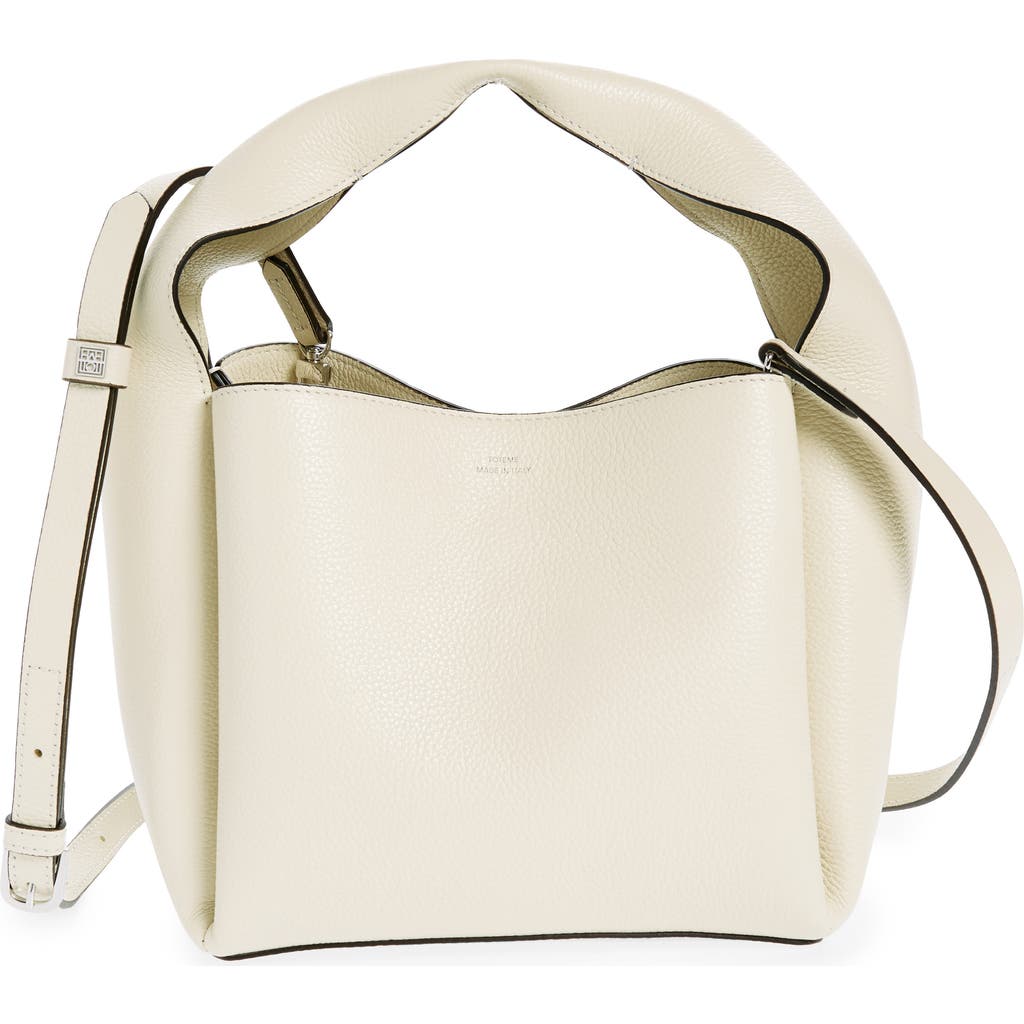 Totême Leather Bucket Bag In Milk