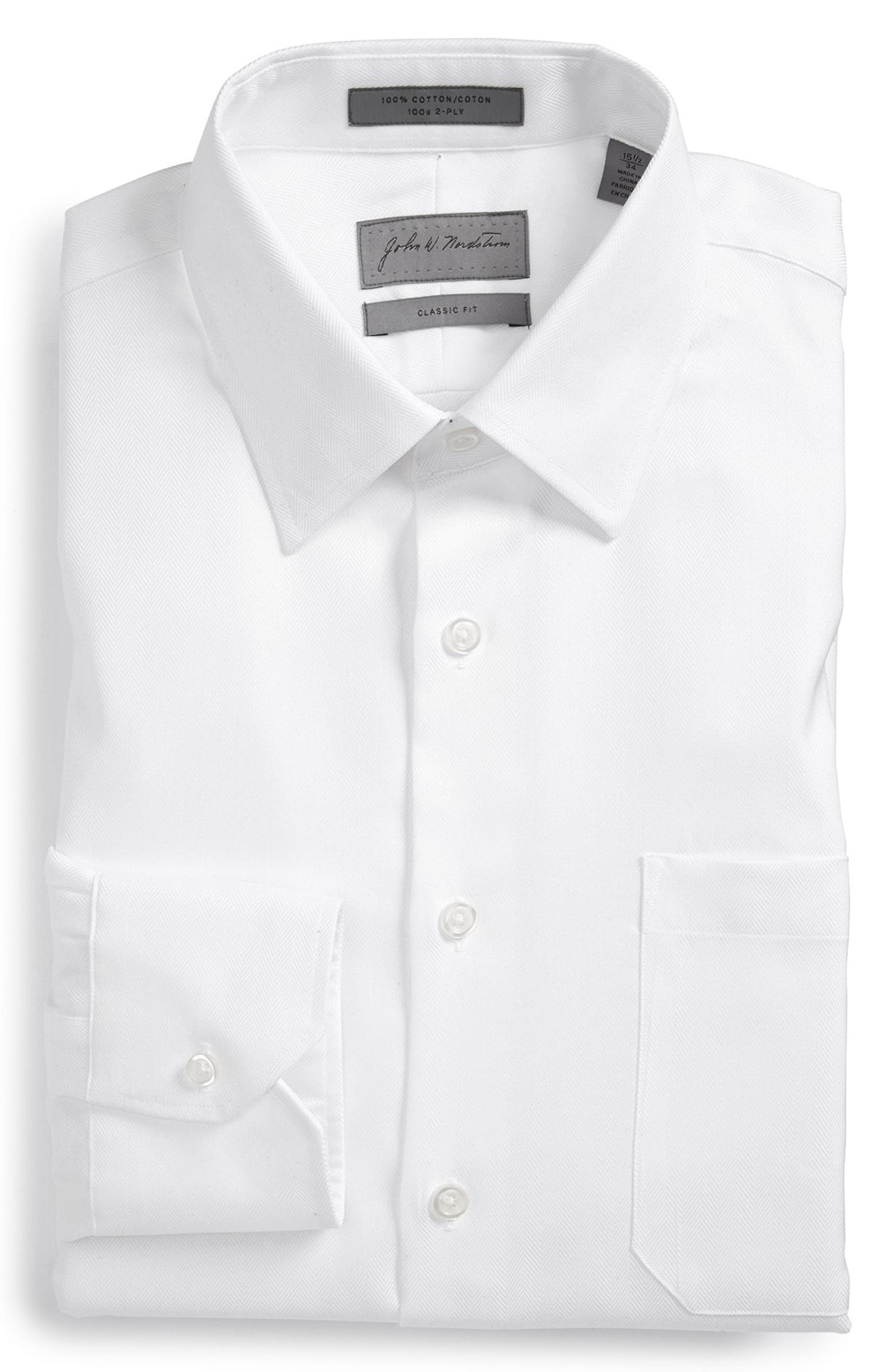 John W. Nordstrom® Classic Fit Herringbone Dress Shirt (Online Only ...