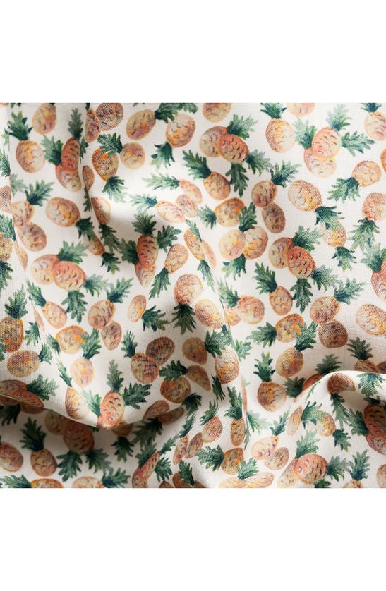 Shop Eton Contemporary Fit Pineapple Print Cotton & Tencel® Lyocell Short Sleeve Shirt In Medium Orange