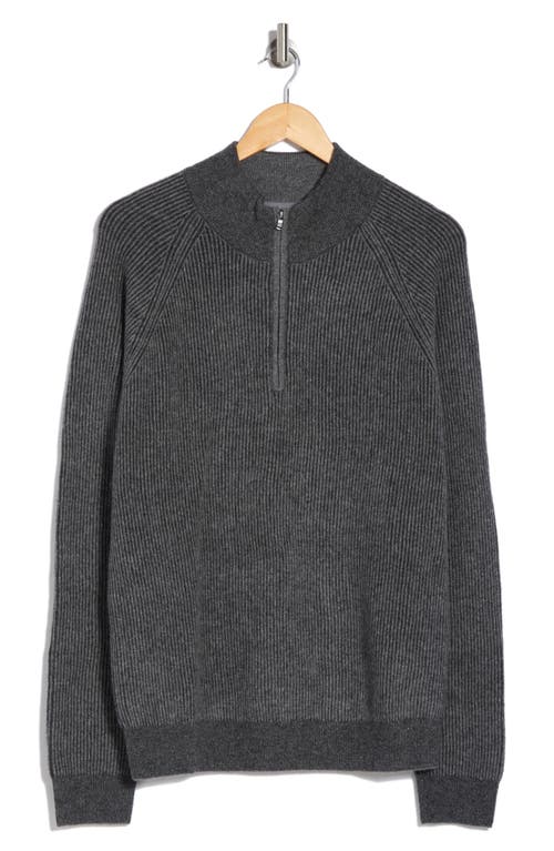 Bruno Magli Rib Cashmere Pullover In Grey Charcoal