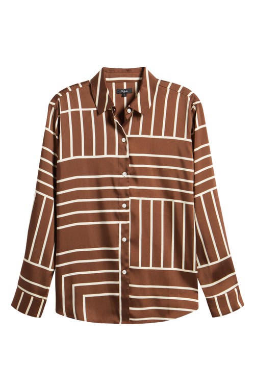 Rails Elias Button-up Shirt In Brown Line Art