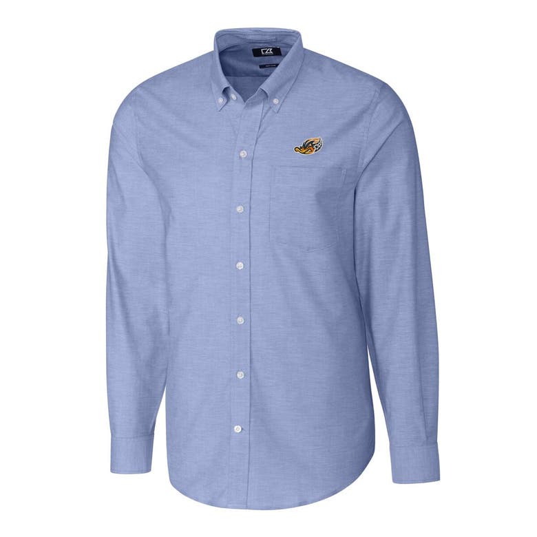 Shop Cutter & Buck Blue Akron Rubberducks Oxford Stretch Long Sleeve Button-down Dress Shirt