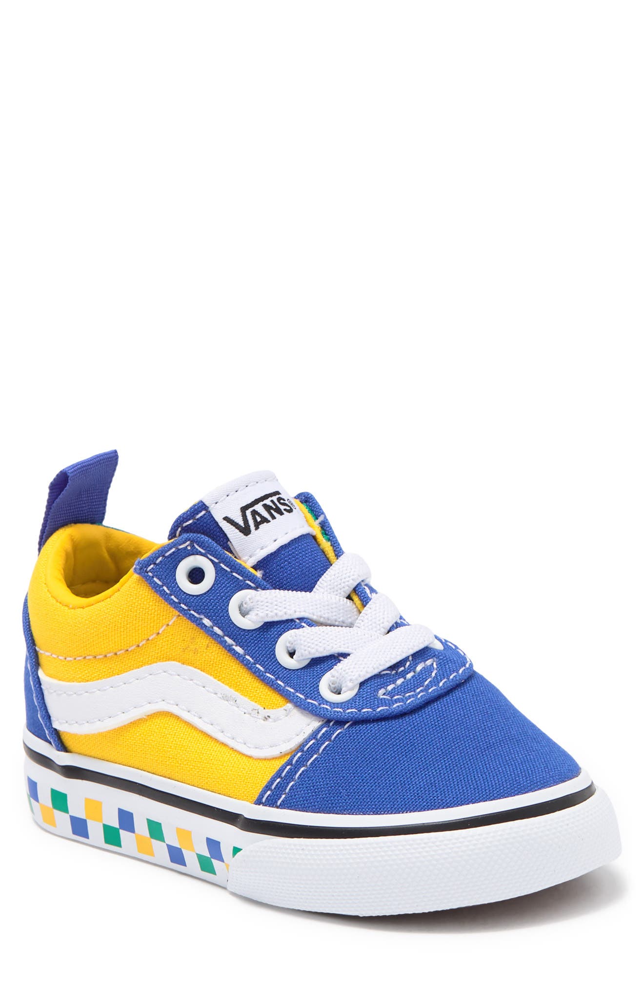 primary color slip on vans