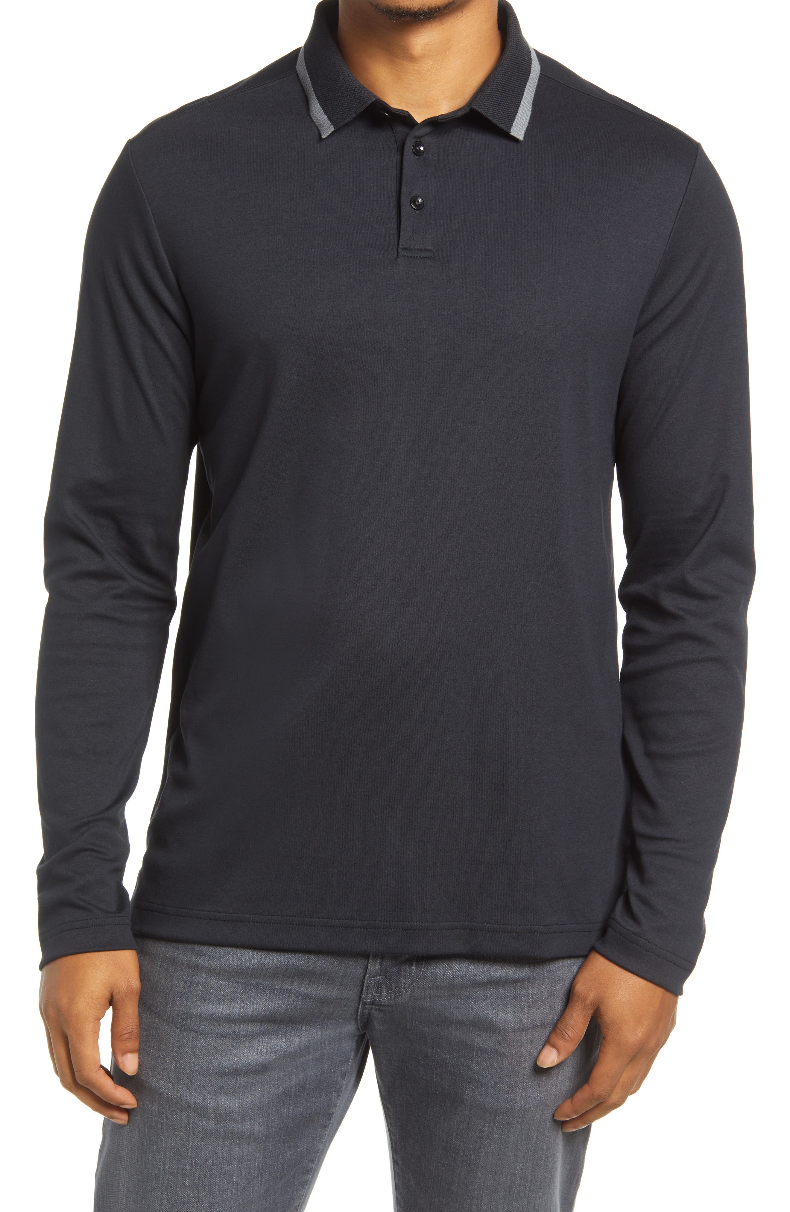 men's long sleeve polo shirts with collar