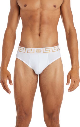 Versace Underwear White Greca Border Swim Briefs Versace Underwear