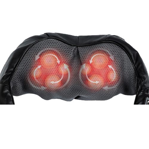 Pursonic 3d Shiatsu Heating Back And Neck Massager In Black