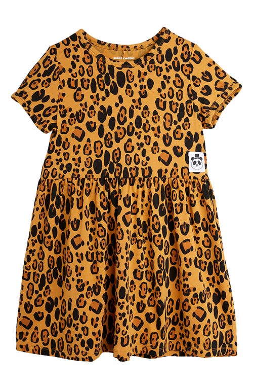 Mini Rodini Kids' Leopard Print Dress Beige at Nordstrom,