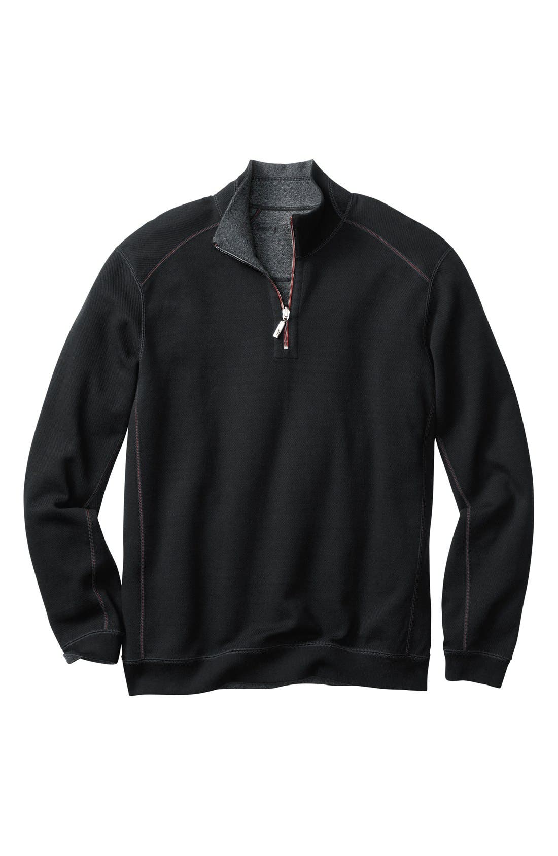 Tommy Bahama 'Flip Side' Reversible Twill Quarter Zip Pullover (Big