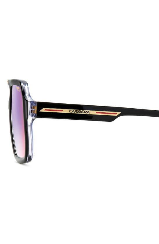 Shop Carrera Eyewear Victory 60mm Gradient Square Sunglasses In Black Crystal/ Blue Red