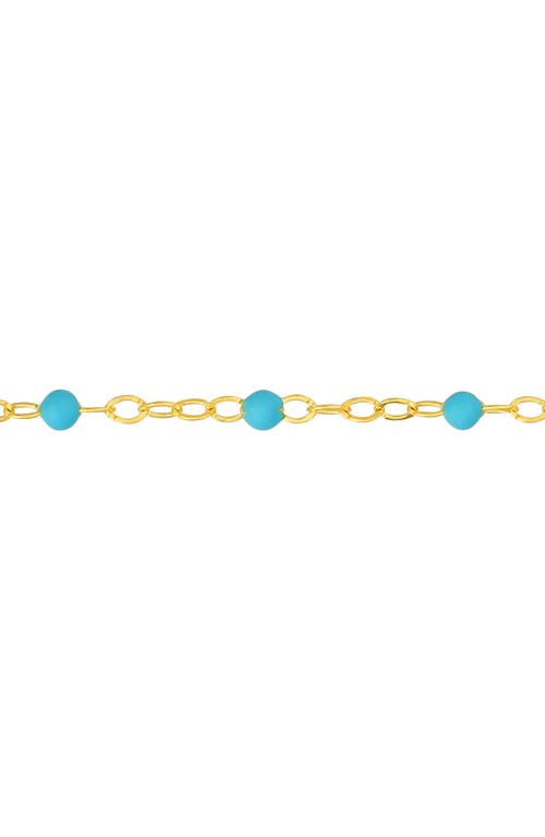 Central Park Enamel Chain Bracelet In Turquoise