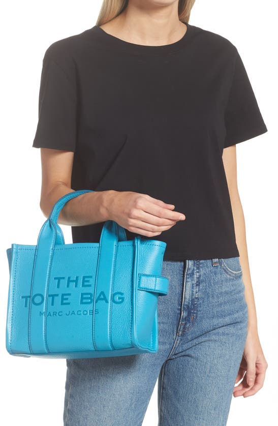 Marc Jacobs The Leather Mini Tote Bag In Barrier Reef