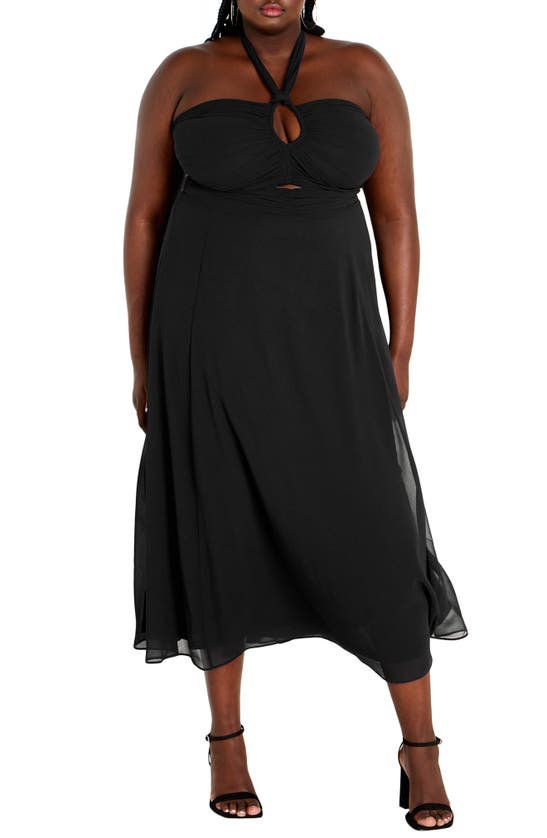 Shop City Chic Everlee Halter Dress In Black