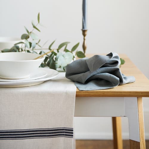 Shop Mungo Provincial Tablecloth In Natural/french Navy