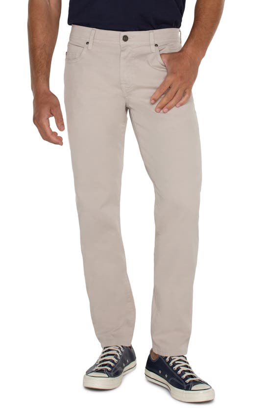 Shop Liverpool Los Angeles Liverpool Kingston Modern Straight Leg Twill Pants In Cement