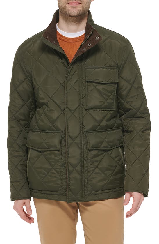 Cole Haan Quilted Field Jacket In Army