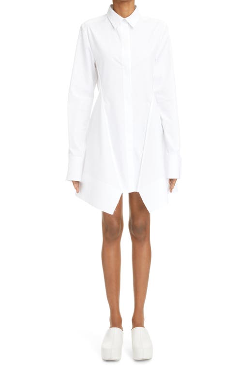 Givenchy x Josh Smith Organza Inset Long Sleeve Poplin Shirtdress in White at Nordstrom, Size 10 Us