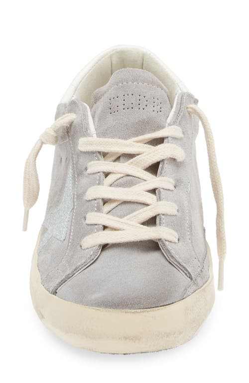 Shop Golden Goose Super-star Glitter Detail Low Top Sneaker In Grey/blue