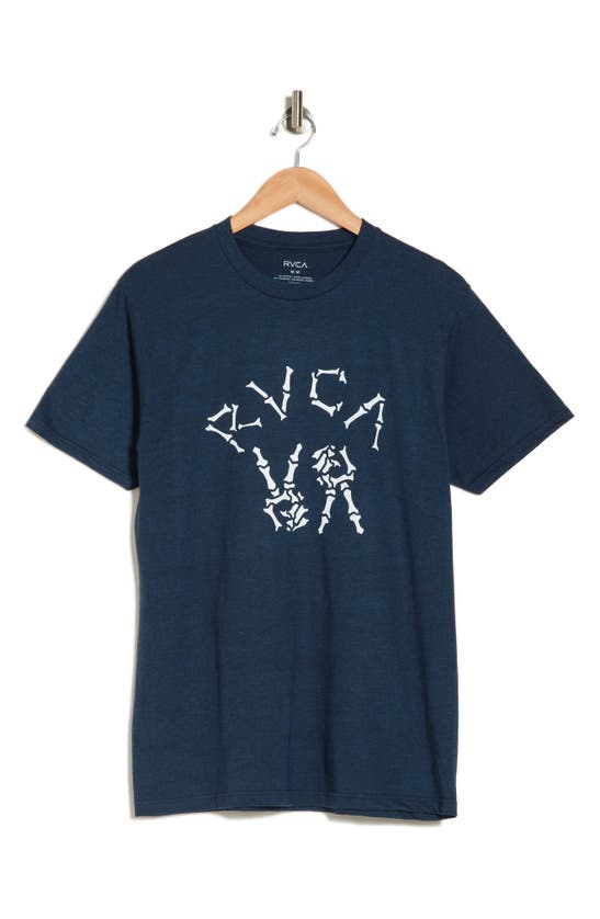 Rvca Logo Graphic T-shirt In Navy