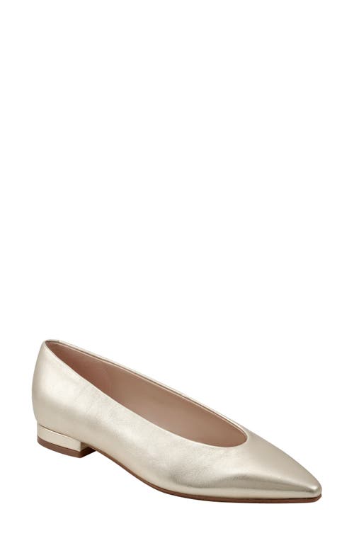 Gunner Pointed Toe Flat in Gold