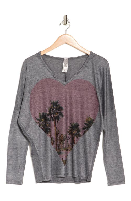 Shop Go Couture Open V-neck Spring Sweater In Grey/black Print