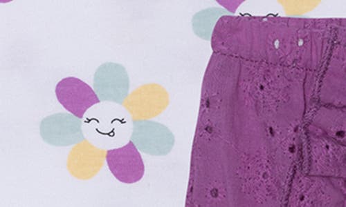 Shop Petit Lem 3-piece Bodysuit Set In Dark Purple Flower