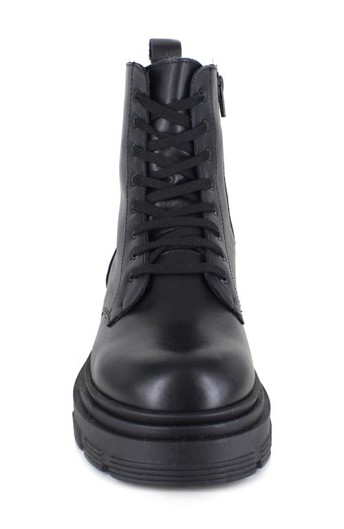 Ziginy Brunella Water Resistant Platform Combat Boot In Black