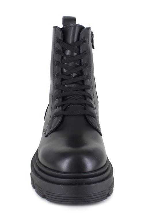 Shop Ziginy Brunella Water Resistant Platform Combat Boot In Black