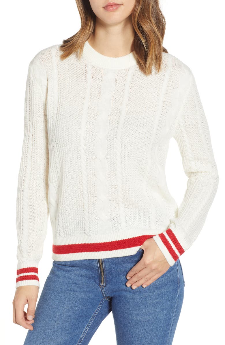 TOMMY JEANS TJW Cable Knit Sweater | Nordstrom