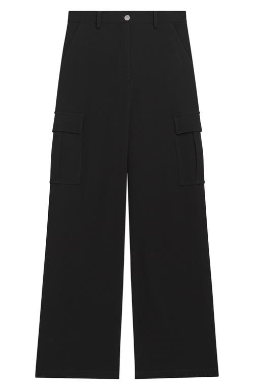 Shop Theory Admir Wide Leg Cargo Pants In Black