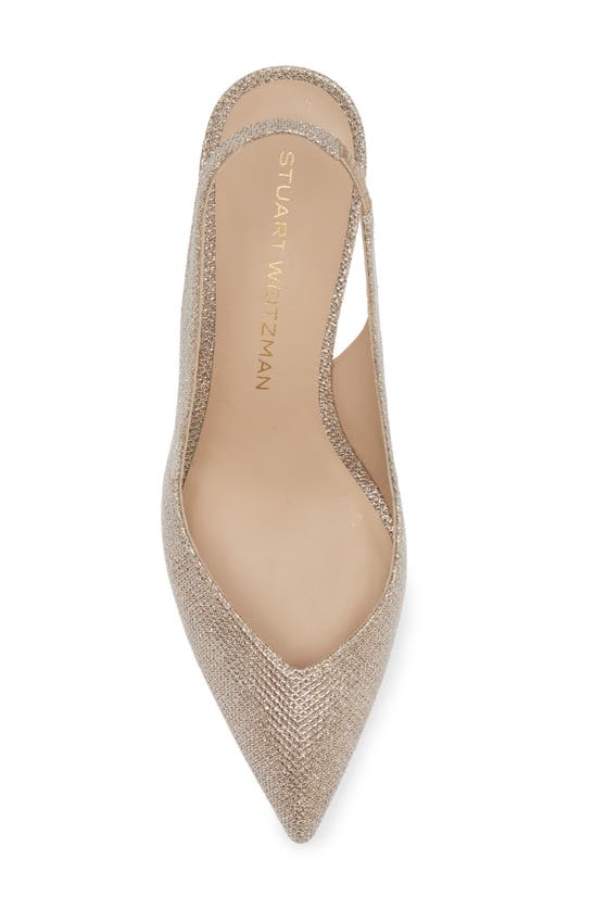 Shop Stuart Weitzman Eva Pointed Toe Slingback Pump In Poudre