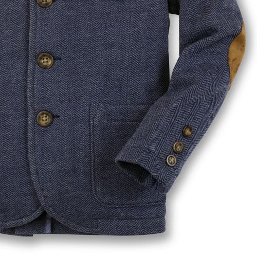 Hope & Henry Baby Boys' Fleece Blazer, Infant In Navy Herringbone