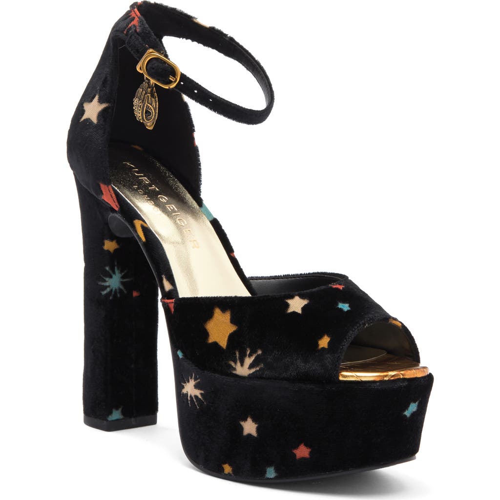 Kurt Geiger London Shoreditch Ankle Strap Platform Sandal In Black Multi