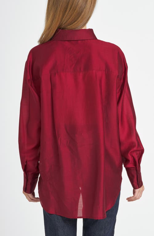 Shop Wayf X Chérie Madeleine Reverie Organza Shirt In Bordeaux