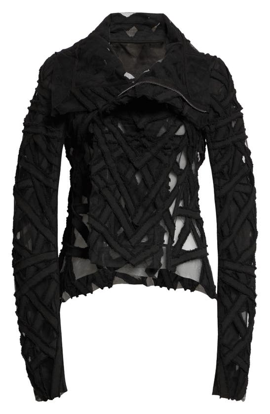 Shop Rick Owens Naska Textured Biker Jacket In Black