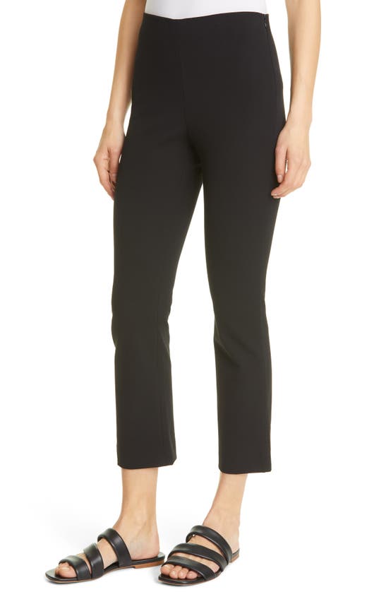Vince Mid-rise Cropped Kick-flare Pants In Black