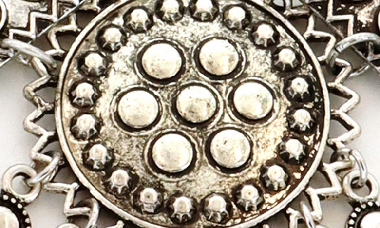 Shop Panacea Textured Disc Bib Necklace In Silver
