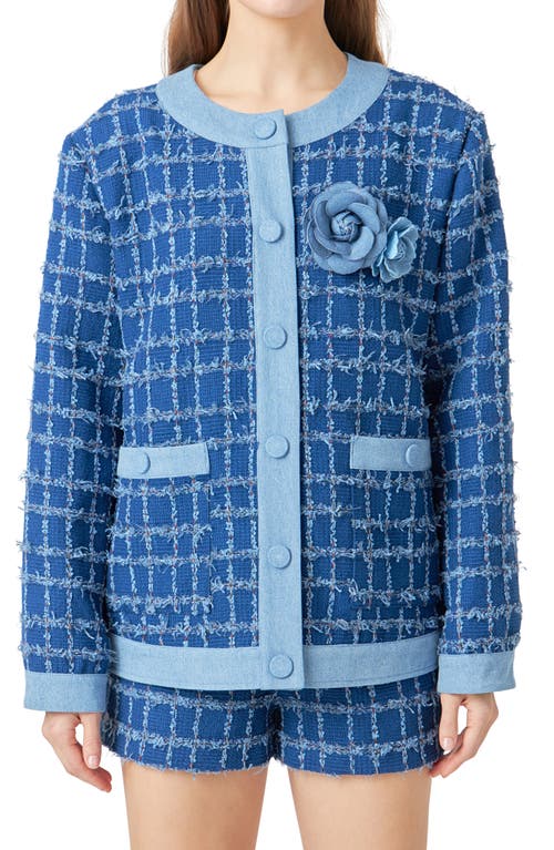 Shop Endless Rose Denim Tweed Jacket